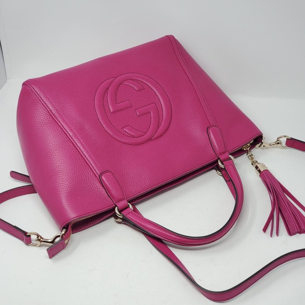 100% Auth GUCCI Soho Calfskin Crossbody Bag - Picture 5 of 13
